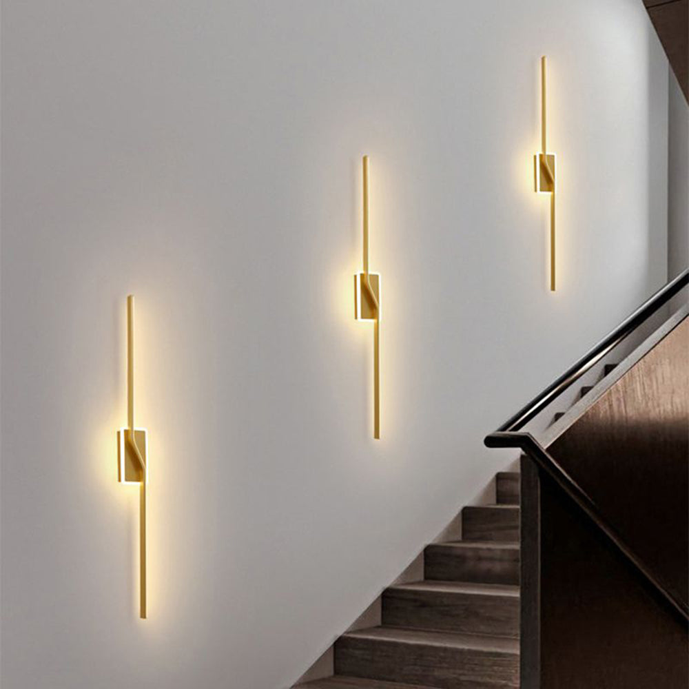 Arisha Luxury Curved Linear Metal Wall Lamp, Gold - Neutral Decor