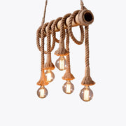 Silva Vintage Wood/Rope Pendant Light, Living Room - Neutral Decor