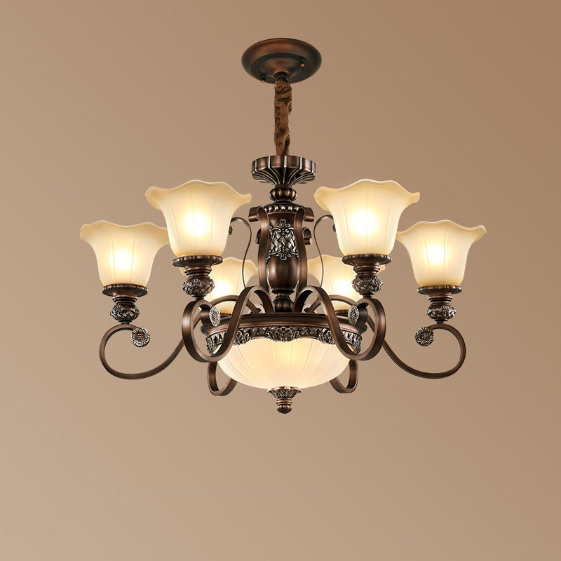 Arisha Retro Flower Pendant Light Metal Glass Living Room Bedroom - Neutral Decor
