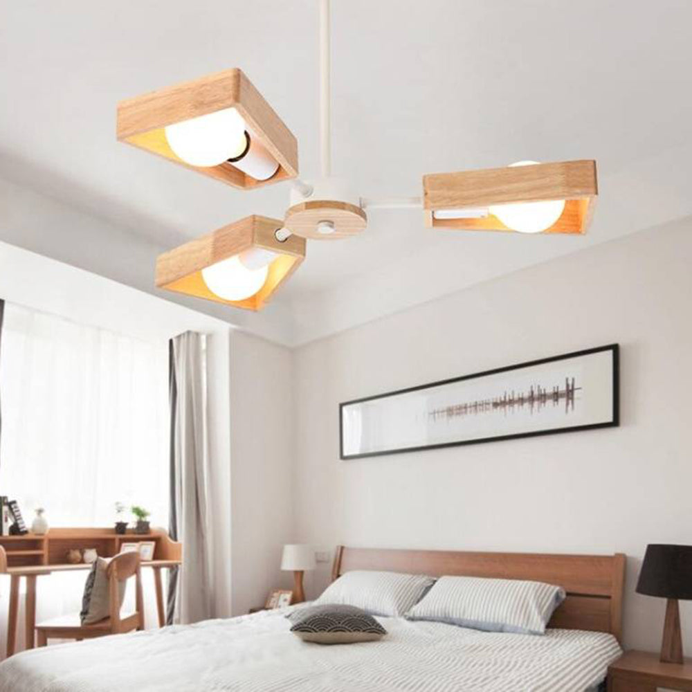 Muto Modern Nordic Rotatale Pendant Light, Wood, 3 Style - Neutral Decor