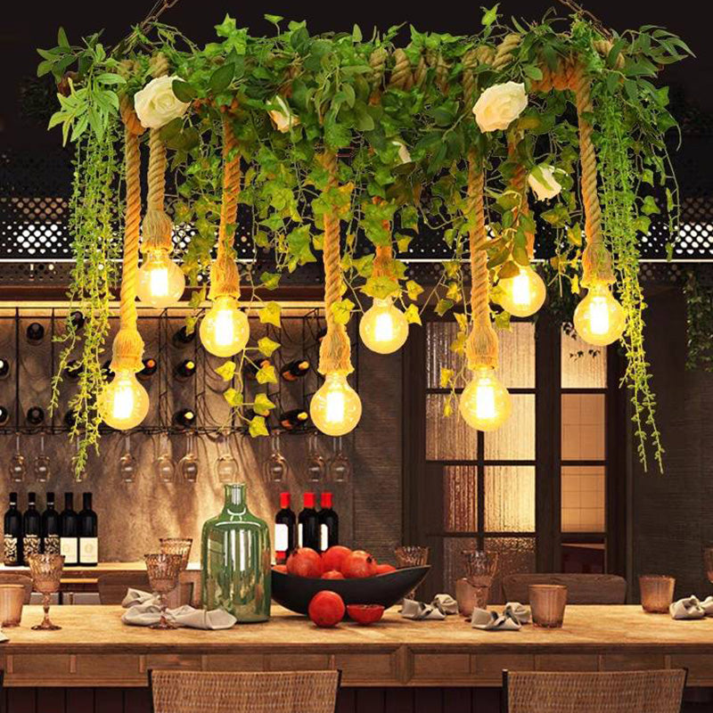 Ritta Natural Decorative Metal/Glass Pendant Light, Green - Neutral Decor