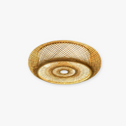 Muto Rattan Woven Rustic LED Flush Mount Ceiling Light - Neutral Decor