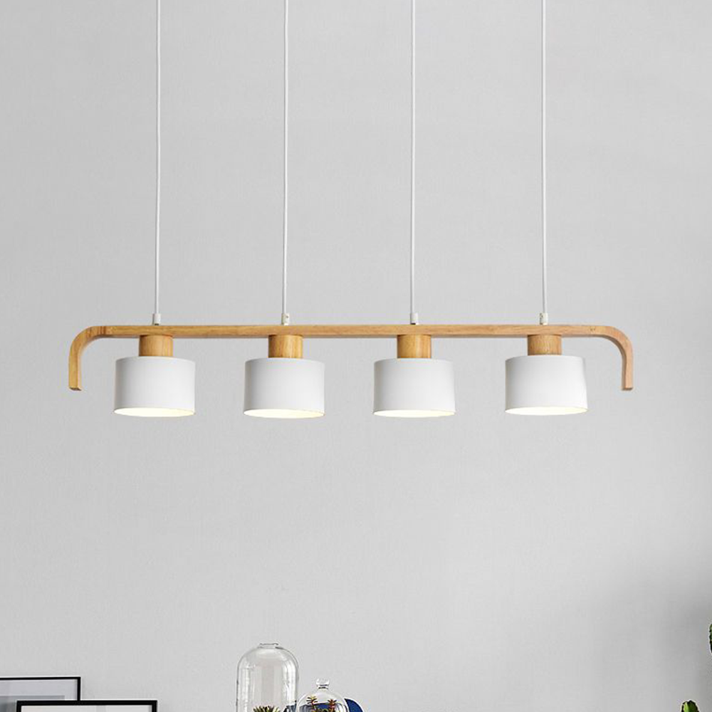 Valentina Pendant Light Cylinder Nordic, Bamboo, White/Green/Gray, Bedroom - Neutral Decor