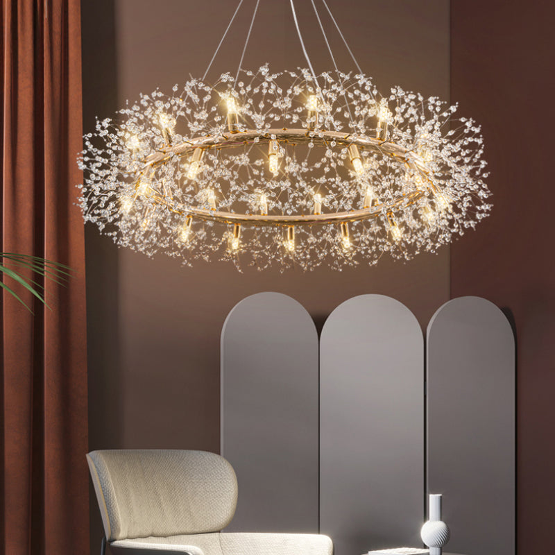 Arisha Modern Dandelion LED Pendant Light GoldCrystal Bedroom/Living Room - Neutral Decor
