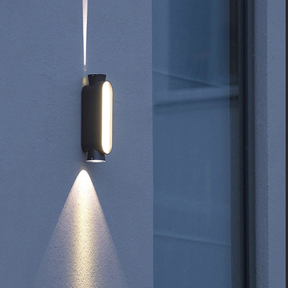 Ray Minimalist Up/Down Acrylic Outdoor Wall Lamp, Black/White - Neutral Decor