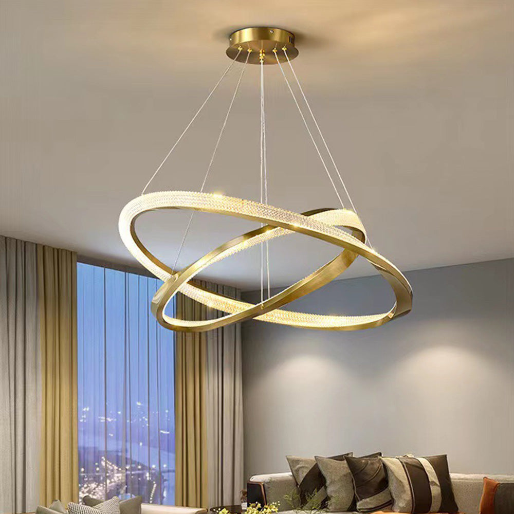 Kristy Pendant Light, Aluminium & Arcylic, 1/2 Rings, 2 Color - Neutral Decor