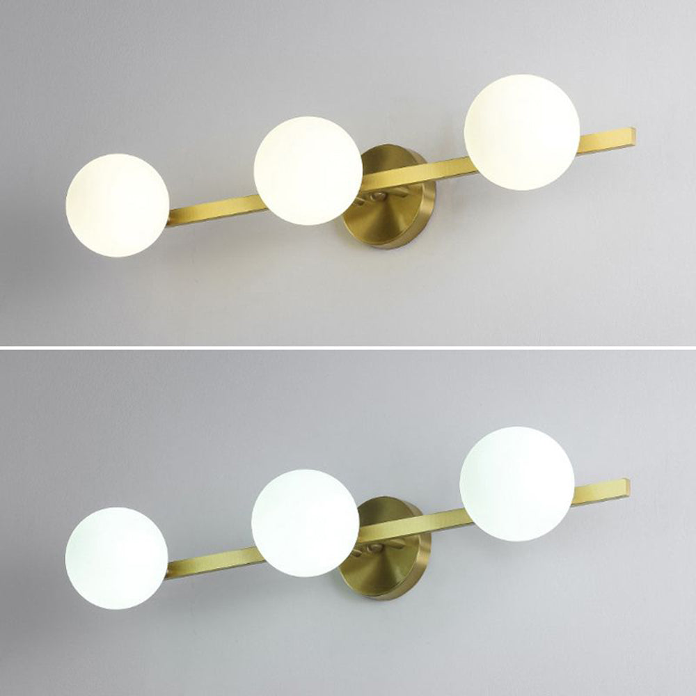 Valentina Retro Globe Linear Metal/Glass Wall Lamp, Gold, Bathroom - Neutral Decor