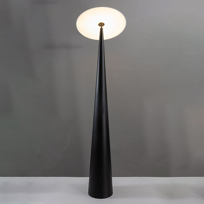 Salgado Modern Saucer Shaped Metal Floor Lamp,Black - Neutral Decor