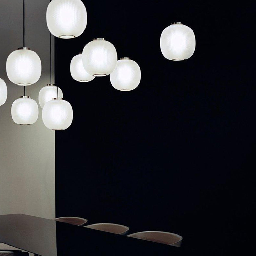 Valentina Frosted Glass Cylinder Pendant Light, Sandy White/Grey, Metal/Glass - Neutral Decor