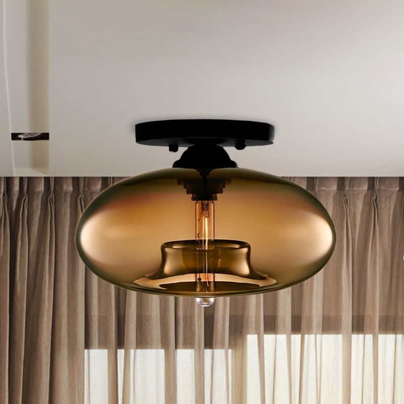 Valentina Industrial Art Deco Globe Flush Mount Ceiling Light Living Room - Neutral Decor