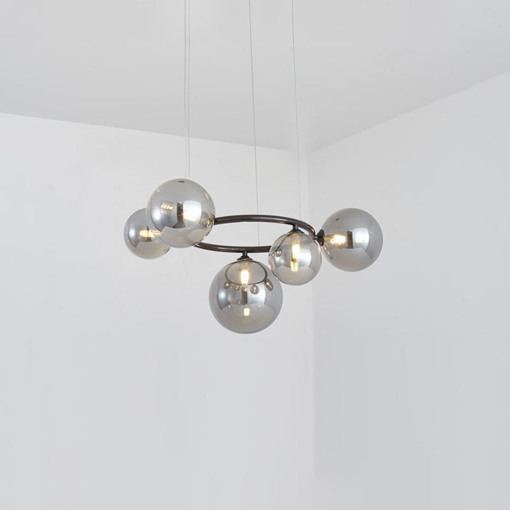 Valentina Modern Designe Wave Metal/Glass Pendant Light, White/Gold - Neutral Decor