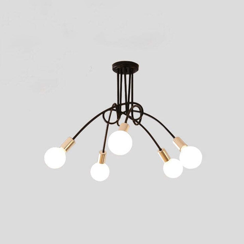 Arisha Modern Linear Curve Metal Ceiling Light, Dining Room/Living Room - Neutral Decor