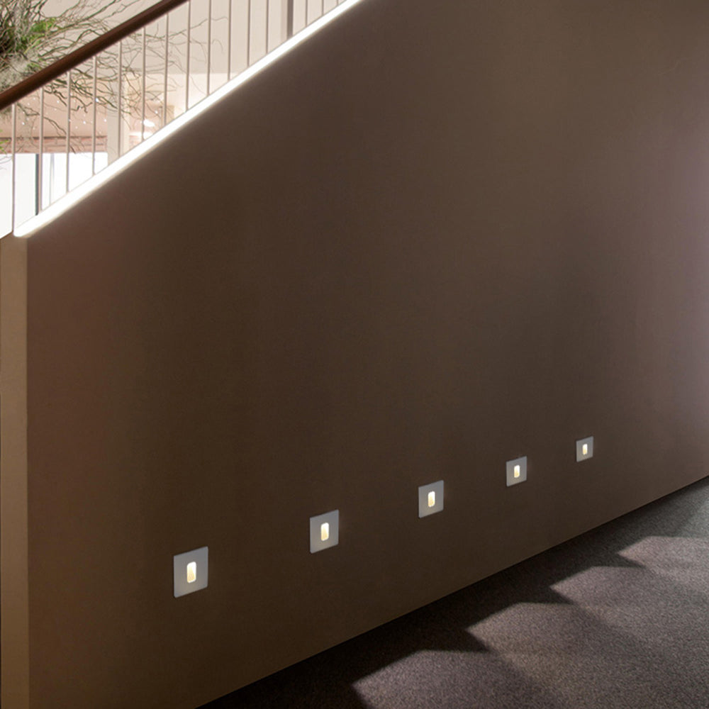 Ray Modern Metal Square/Circular Outdoor Deck/Step Light, Black - Neutral Decor