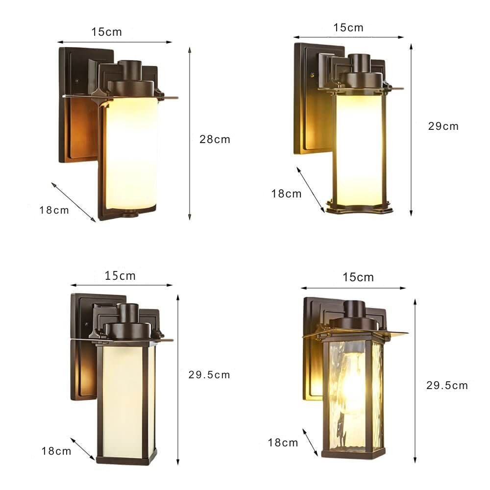 Kane Unique Glass Outdoor Wall Lantern Sconce