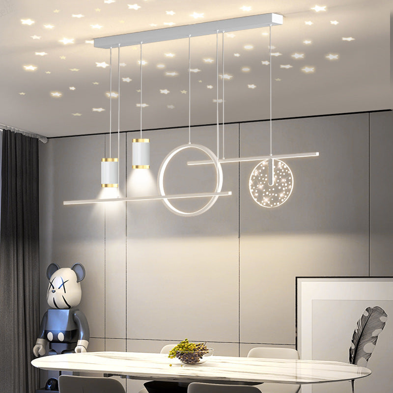 Arisha Modern Metal Starry Pendant Light, Black/White/Gold - Neutral Decor