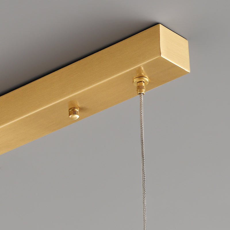 Arisha Modern Nordic Linear Copper/Glass Pendant Light, Brass/Black - Neutral Decor