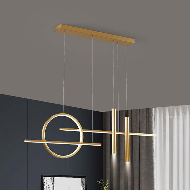Arisha Minimalism Led Pendant Light, Irregular Ring, Black/Glod - Neutral Decor