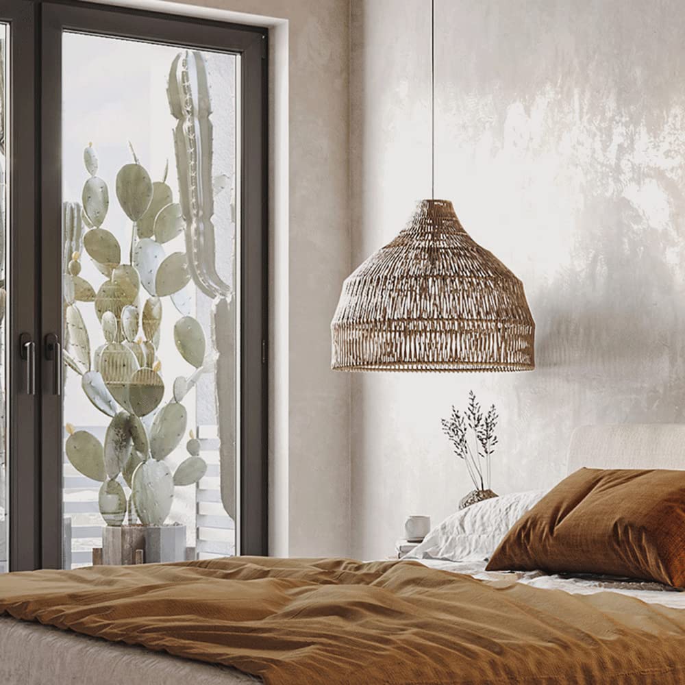 Muto Japanese Vintage Zen Pendant Light Rattan Study Room/Bedroom - Neutral Decor