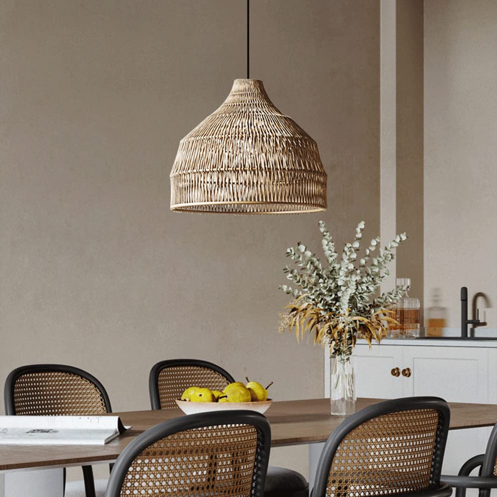 Muto Japanese Vintage Zen Pendant Light Rattan Study Room/Bedroom - Neutral Decor