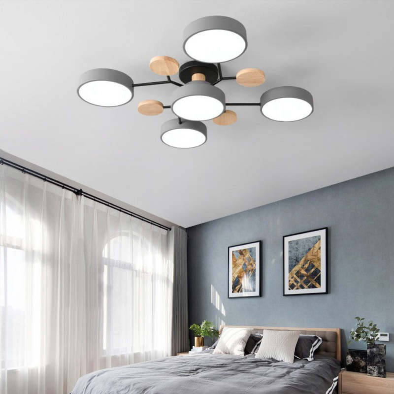 Arisha Ceiling Light, Wood Round for Living Room - Neutral Decor