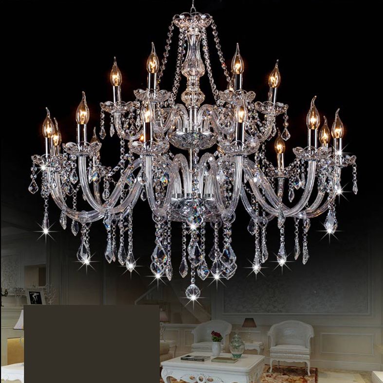 Silva Luxury Candlestick Clear Crystal Chandelier