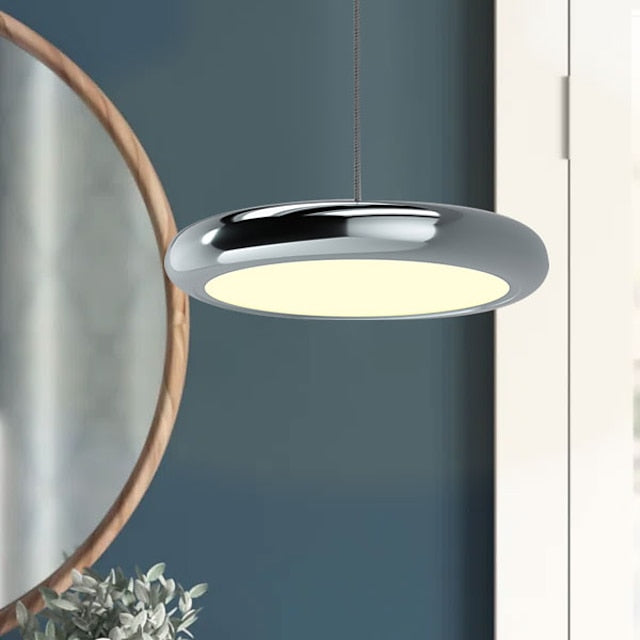Aria Modern Minimalist Pendant Light Red Black Silver Metal Bedroom - Neutral Decor