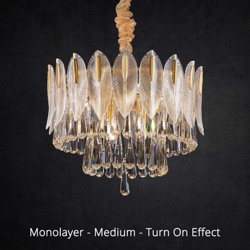Arisha Luxury Feather Crystal Chandelier, Living Room - Neutral Decor