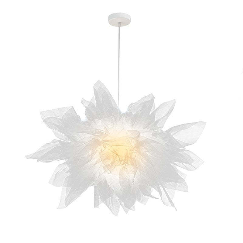 Arisha Modern Flower Fabric Pendant Light, Bedroom, White - Neutral Decor