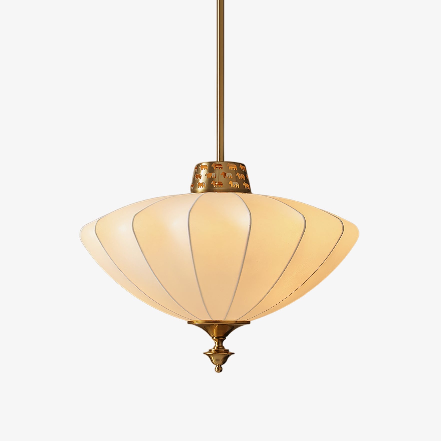 Ortalara Elegance Vintage Bloom Silk Pendant Lamp-Neutral Decor