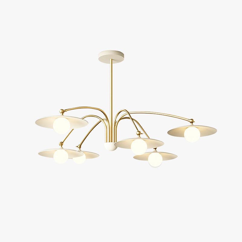 Arisha Minimalist Blown Metal Pendant Light, White/Gold - Neutral Decor