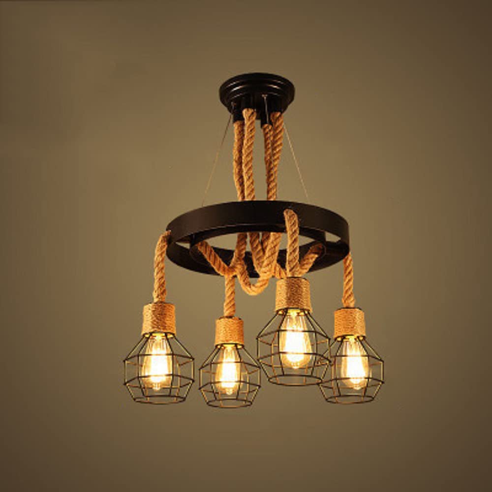 Epoch Retro Industrial Globe Chandelier Black Metal Bar/Living Room - Neutral Decor