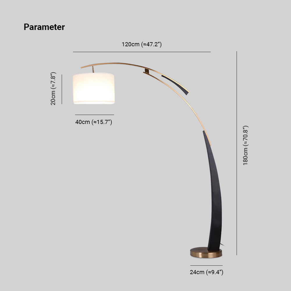 Salgado Floor Lamp 3 Color Temperature Switchable, Artificial Fabric/Metal - Neutral Decor