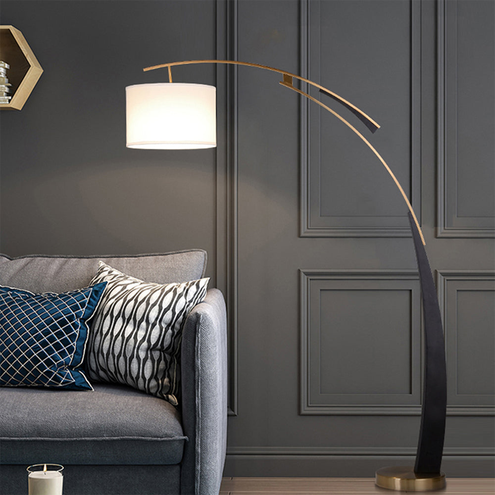 Salgado Floor Lamp 3 Color Temperature Switchable, Artificial Fabric/Metal - Neutral Decor