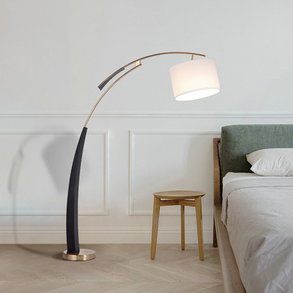 Salgado Floor Lamp 3 Color Temperature Switchable, Artificial Fabric/Metal - Neutral Decor