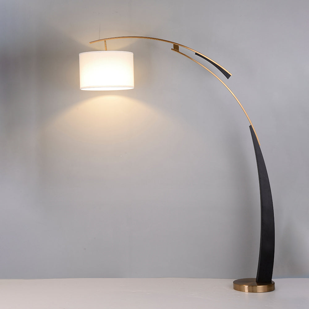 Salgado Floor Lamp 3 Color Temperature Switchable, Artificial Fabric/Metal - Neutral Decor