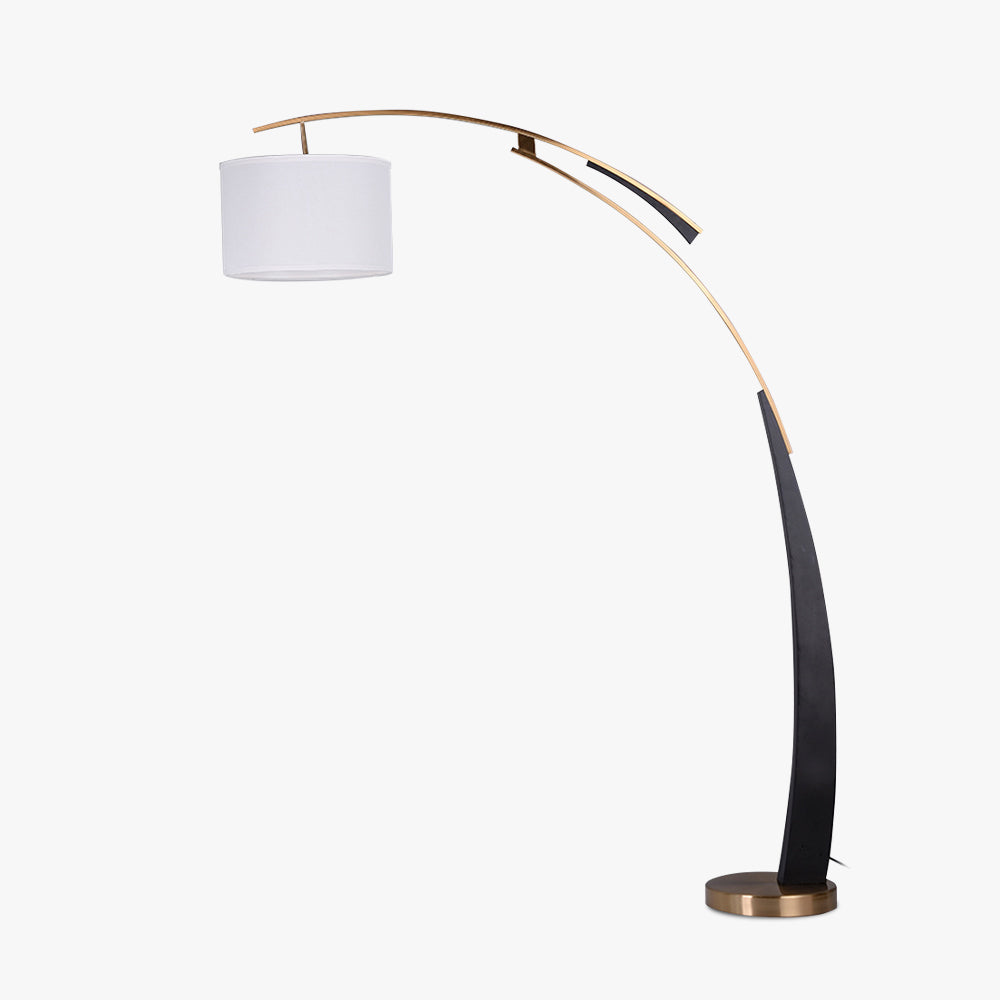 Salgado Floor Lamp 3 Color Temperature Switchable, Artificial Fabric/Metal - Neutral Decor