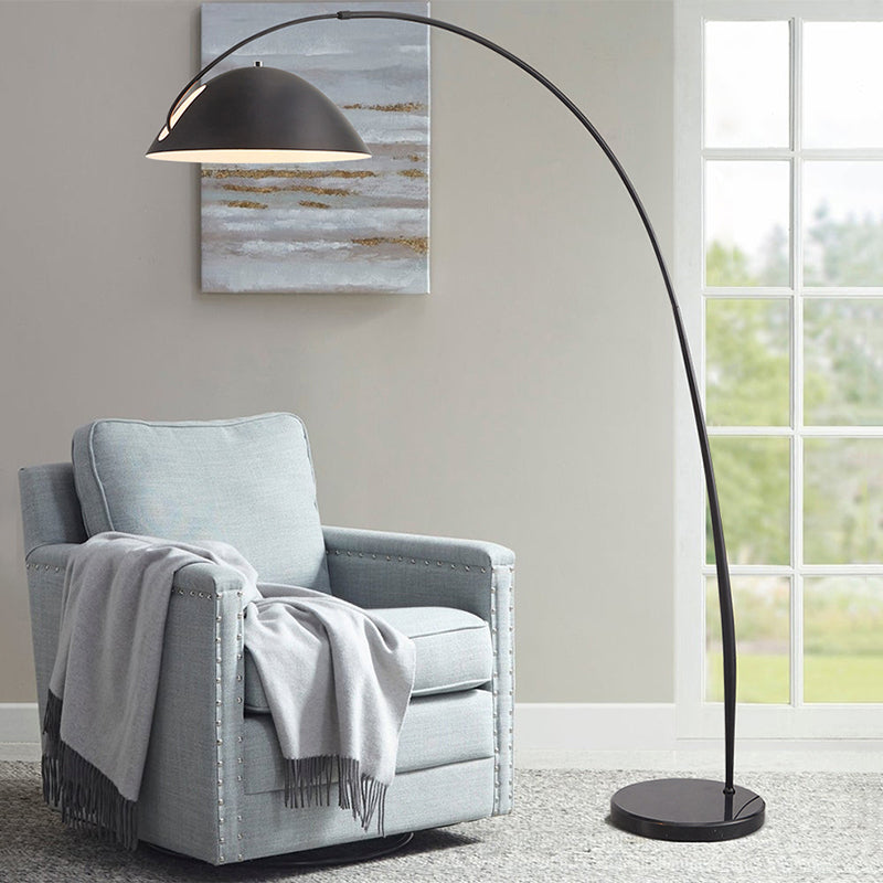 Avi Modrn Fishing Rod Metal Floor Lamp, Black - Neutral Decor