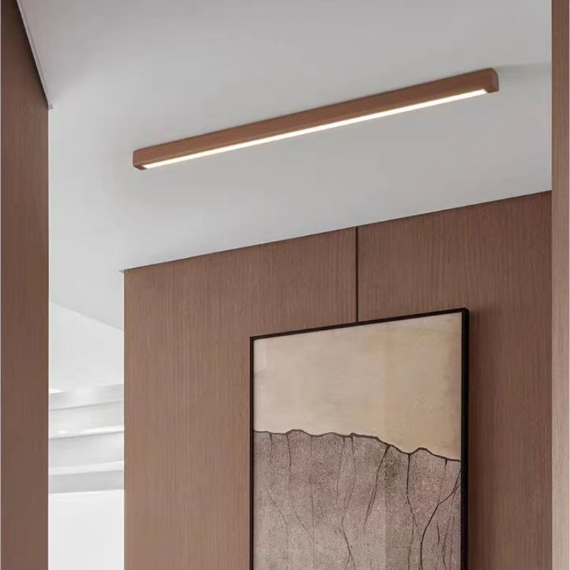 Arisha Linear Slim Ceiling Light, Wood - Neutral Decor
