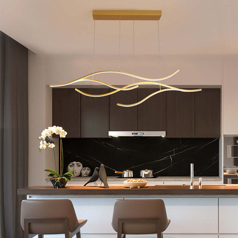 Arisha Modern Wave Pendant Light, 2 Colour - Neutral Decor