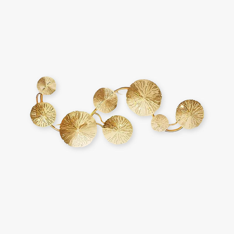 Arisha Modern Metal Round Lotus Leaf Wall Lamp, Gold - Neutral Decor