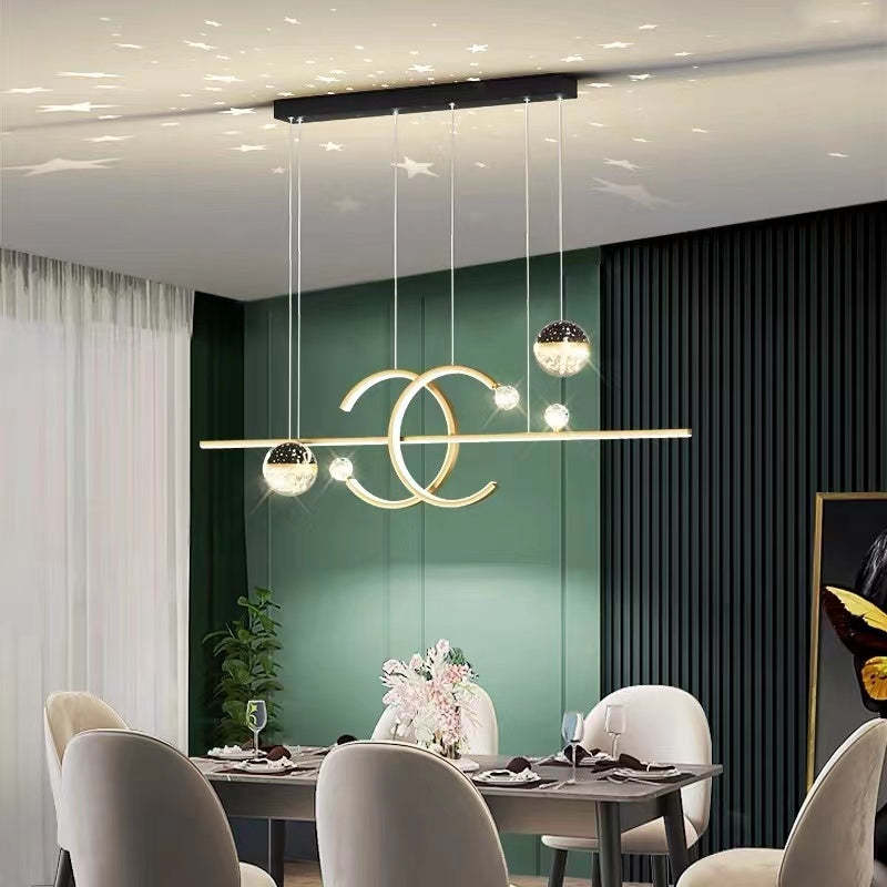 Arisha Pendant Light Double-C, Gold/Black Starry-sky - Neutral Decor