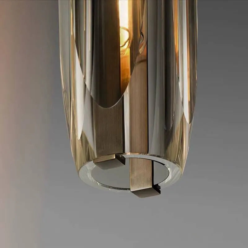 June Brass Designer Glass Pendant Lamp Smoky-Neutral Decor