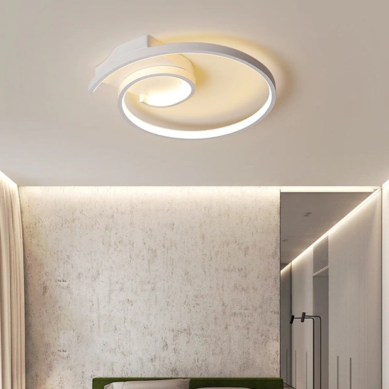 Arisha Modern Spiral Shaped Metal Ceiling Light, Black/White - Neutral Decor