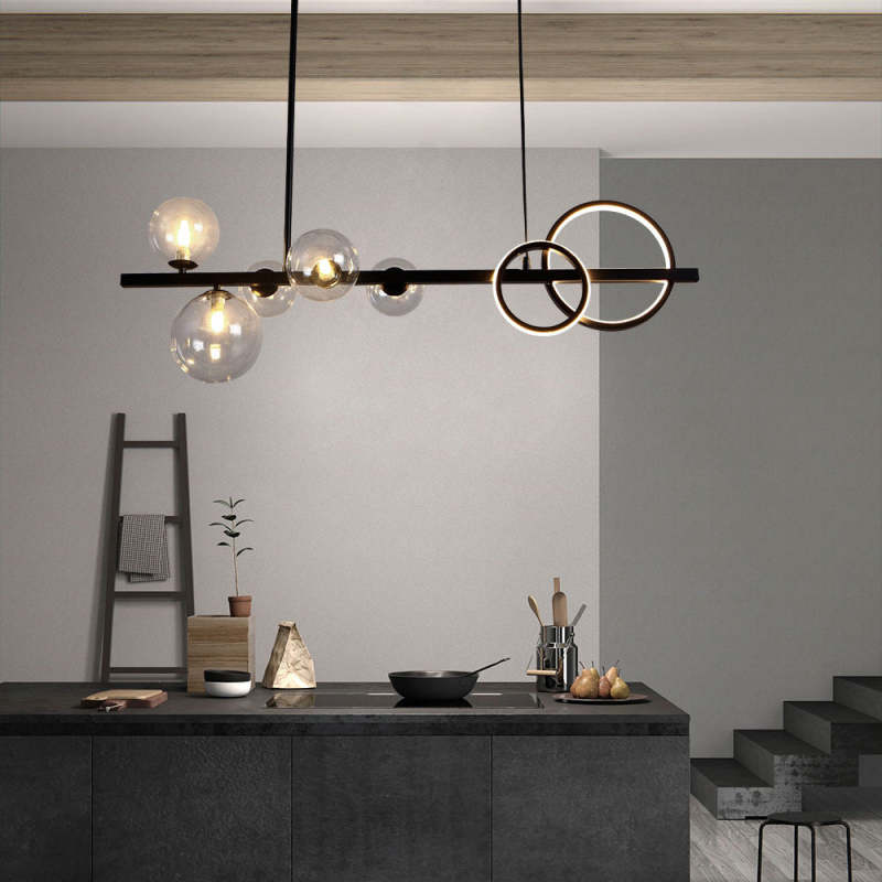 Arisha Pendant Light Bubble Circle Modern Black/Gold, Bedroom - Neutral Decor