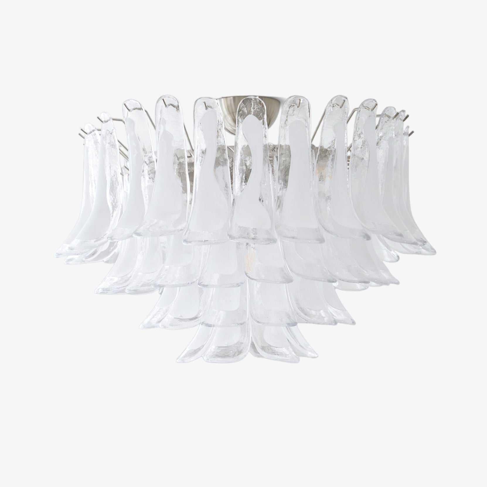 Aurora Ceiling Lamp Clear Glass Wave Layered Elegant-Neutral Decor
