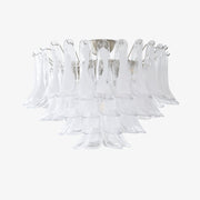 Aurora Ceiling Lamp Clear Glass Wave Layered Elegant-Neutral Decor