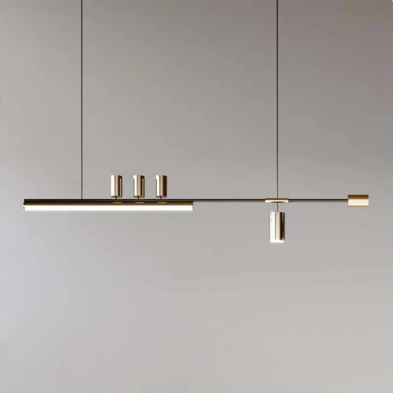 Arisha Modern Minimalist Liner Pendant Light, Gold/Black 5 Head - Neutral Decor