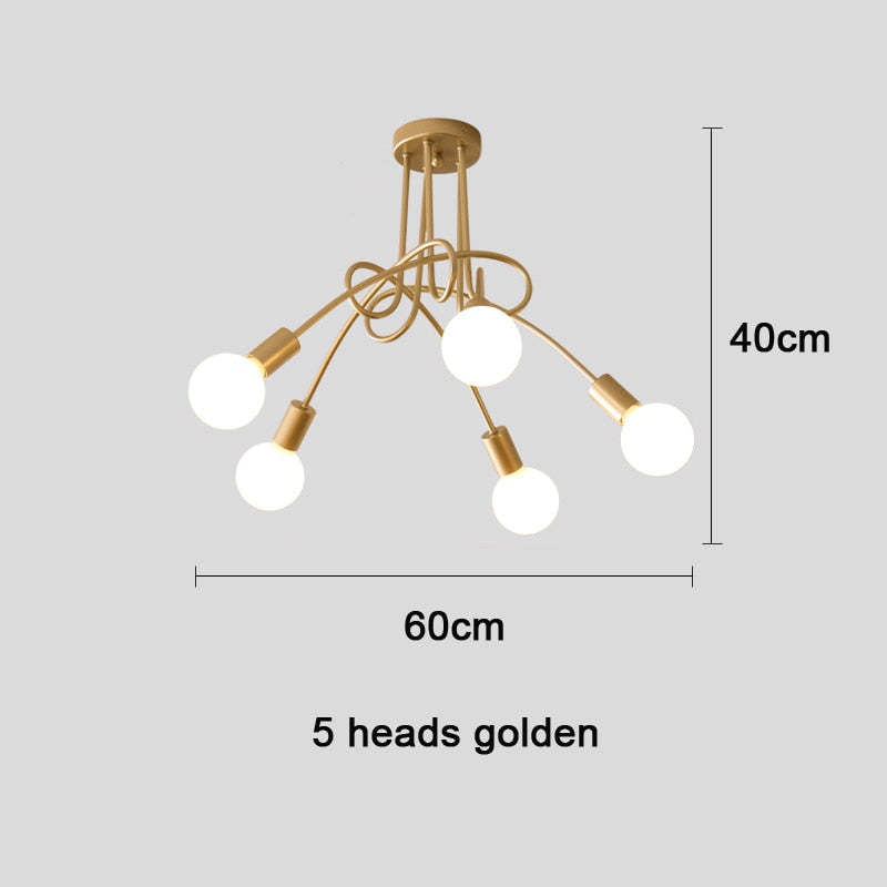 Arisha Modern Linear Curve Metal Ceiling Light, Dining Room/Living Room - Neutral Decor