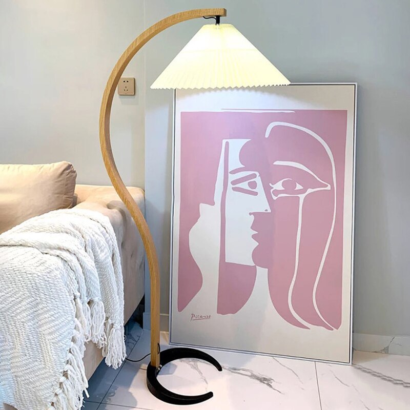 Muto Unique LED Floor Lamp, Wood/Metal, Living Room - Neutral Decor