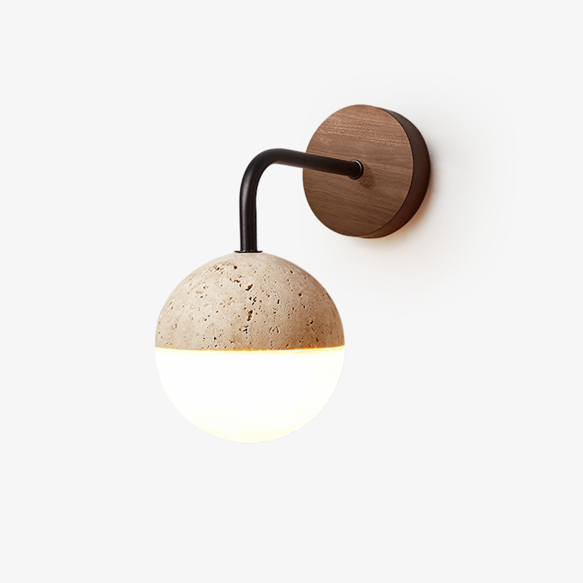 Lunar Stone Orb Sconce-Neutral Decor